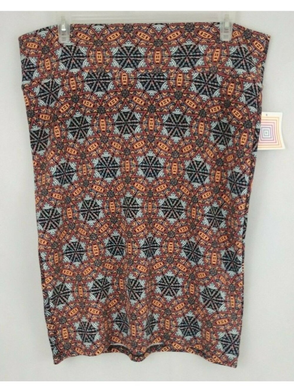 NWT LuLaRoe Cassie Pencil Textured Skirt Multi-Colored Geometric Design Size 3XL